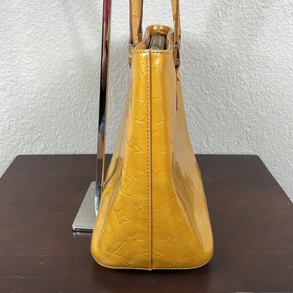 Louis Vuitton Houston Patent Leather Yellow Gold Shoulder Tote Bag Embossed - Picture 6 of 16